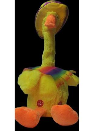 Интерактивная игрушка повторюшка утка в жилетке dansing duck, танцующая утка, музыкальная игрушка