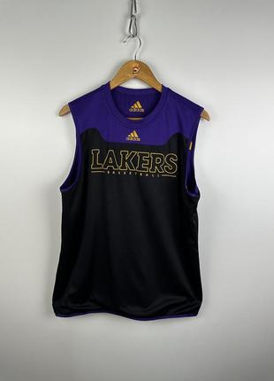 Мужская двусторонняя баскетбольная майка adidas la lakers5 фото