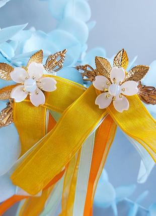 Комплект заколок для волос с лентами "нежный цветок"