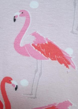 Суперовые хлопковые стрейчевые домашние штаны лосины принт фламинго primark.7 фото