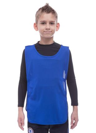 Манишка детская для футбола юниорская с резинкой co-1675 синий
