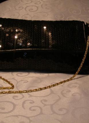 #нарядная сумочка - клатч фирмы f&f на золой цепочке7 фото
