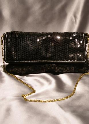 #нарядная сумочка - клатч фирмы f&f на золой цепочке5 фото