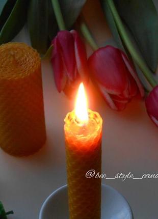 Солнечный набор 5 свечей из натуральной медовой вощины, свечи, свічки, набір свічок7 фото
