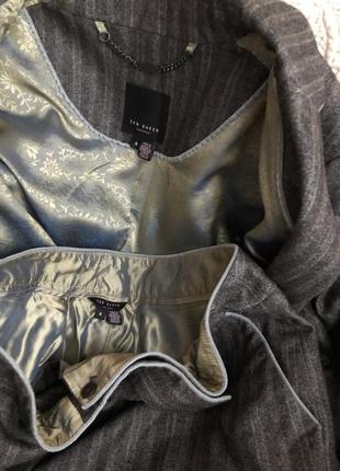 Шерстяной брючный костюм пиджак брюки и блузка топ, натуральная шерсть шёлк, шелк,7 фото