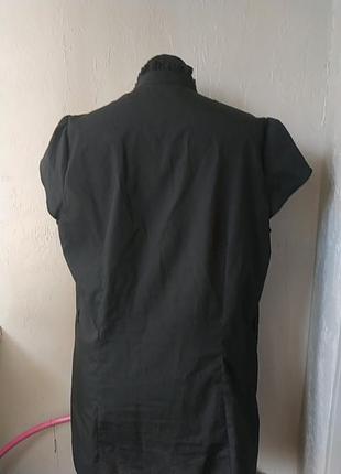 Красива, повсякденна чорна сорочка з рюшем 52-56розмір7 фото
