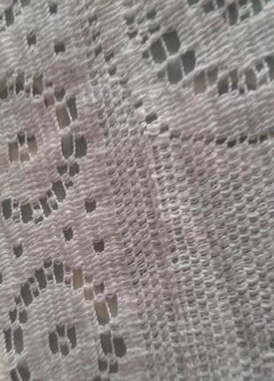 Треугольный хлопковый ажурный молочного цвета палантин косынка шарф шаль с кистями англия