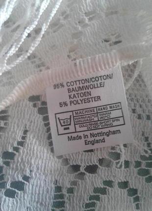 Треугольный хлопковый ажурный молочного цвета палантин косынка шарф шаль с кистями англия