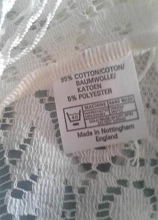 Треугольный хлопковый ажурный молочного цвета палантин косынка шарф шаль с кистями англия