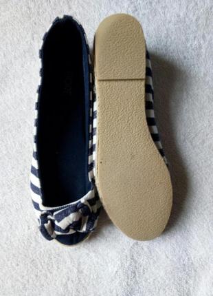 Балетки мокасины туфли текстиль коттон синие  белые полоска6 фото