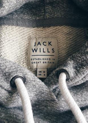 Хлопковое серое худи британского бренда jack wills 💔 хлопковая серая кофта кегурушка5 фото