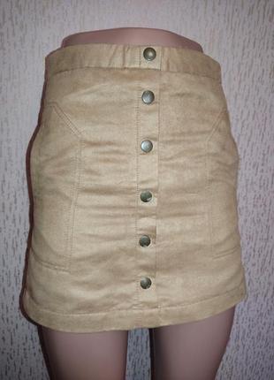 Женская юбка, замша, h&m, 40-42, xs-s3 фото