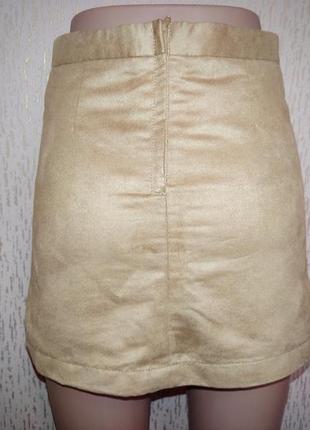 Женская юбка, замша, h&m, 40-42, xs-s5 фото