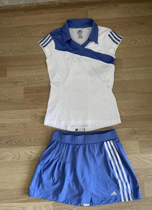 Футболка adidas, юбка, поло, спідниця, костюм для тенниса, форма, шорты, шорти, юбка с шортами7 фото