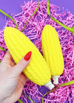 Антистресс кукуруза, силиконовая игрушка-антистресс для рук, мягкая игрушка тягучка кукурудза резиновая топ1 фото