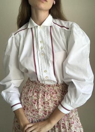 100% хлопок. белая рубашка женская австрая винтаж традиционная вышиванка2 фото