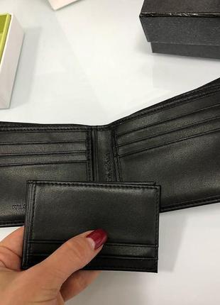 Мужской кошелек calvin klein черный портмоне с брелком на подарок6 фото