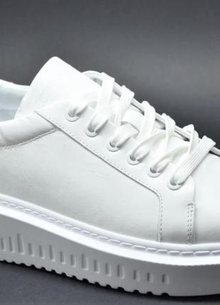 Женские спортивные туфли кожаные кеды белые corso vito 022175984