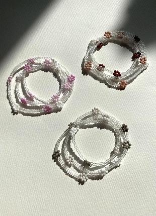 Чокер из бисера / чокер с цветочками из бисера / чокер барби / barbie чокер / украшения из бисера