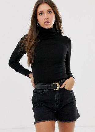 Базовая черная водолазка в рубчик asos new look2 фото