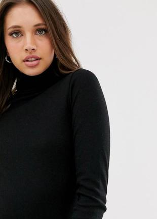 Базовая черная водолазка в рубчик asos new look3 фото