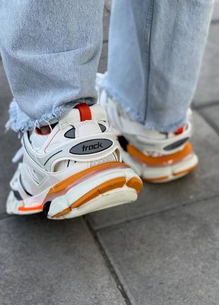 Кроссовки в стиле balenciaga track 3.0 white/orange3 фото