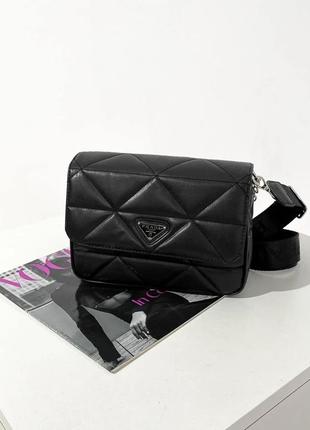 Prada re-nylon padded shoulder black