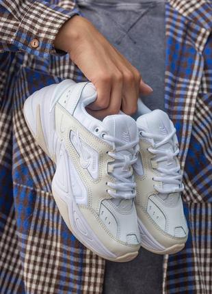 Женские кроссовки nike m2k tekno white beige 36-37-38-39-40-41