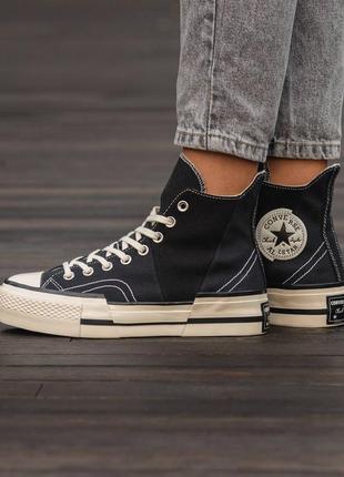 Мужские кеди converse chuck taylor vintage 70 plus hi black white 40-41-42-43-443 фото