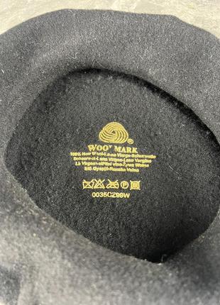 Берет вовняний чорний woolmark, якісний, 56-57 см, дуже хороший стан5 фото