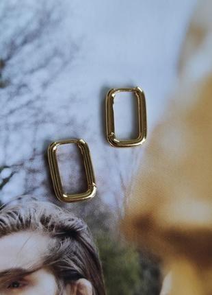 Сережки серьги мінімалізм золотисті золоті срібло s925 нові якісні5 фото