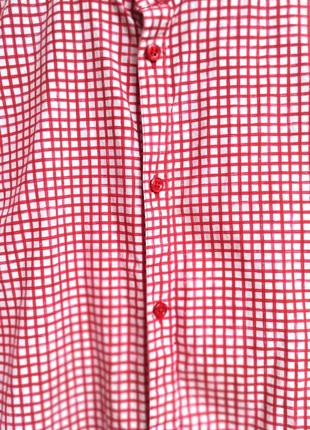 🩷▫️sale▫️🩷 базовая рубашка в клетку принт размер л l клетка красная рубашка оверсайз рубаха рубашка5 фото