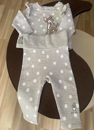 Комплект для малятка, у горошок, disney beby, р. 68-74 см.