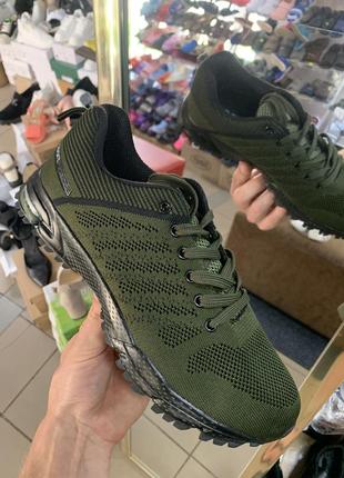 Чоловічі кросівки зелені олива хакі сітка
