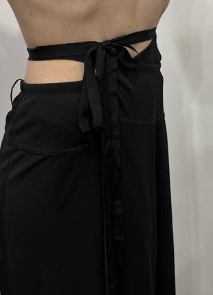 Zara юбка на запах меди черная6 фото