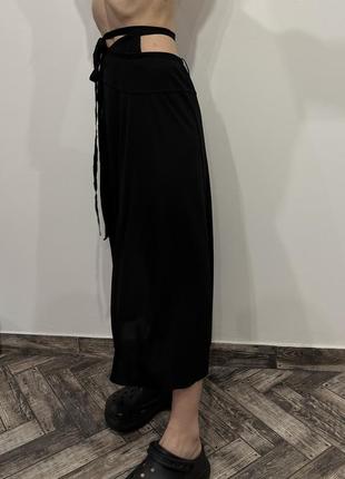 Zara юбка на запах меди черная5 фото