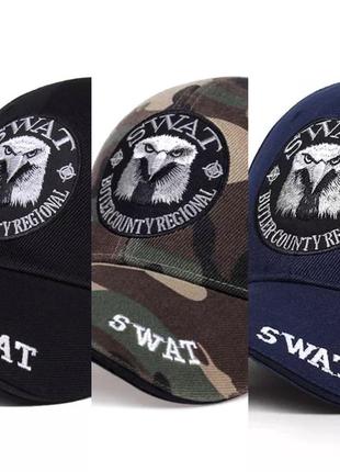 Кепка бейсболка swat (police, fbi) з вигнутим козирком синя, унісекс wuke one size3 фото
