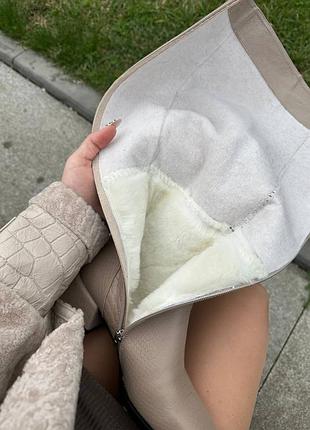 Чоботи класичні жіночі демі-зима шкіра замша