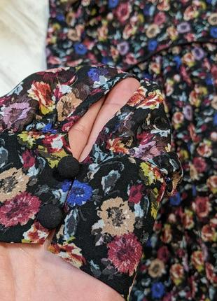 Платье zara цветочный принт длинный рукав7 фото