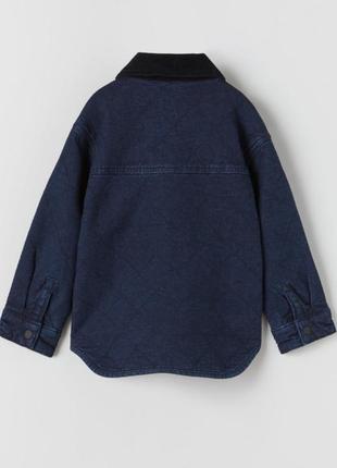 Стеганая джинсовая куртка демисезонная zara, на 6 лет (рост 116 см)3 фото