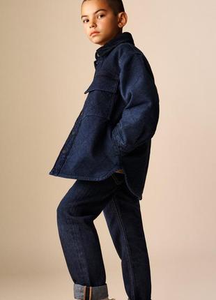 Стеганая джинсовая куртка демисезонная zara, на 6 лет (рост 116 см)2 фото