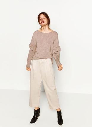 Сіра кофтинка з оборками, рюшами на рукавах zara4 фото