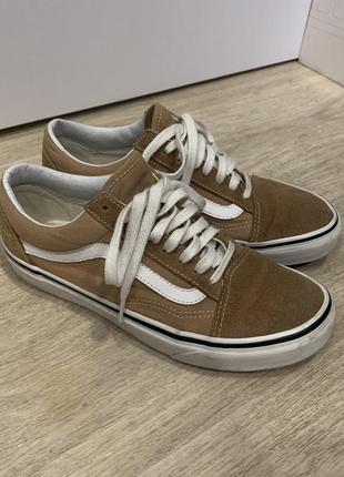 Vans кеды, коричневые кеды кроссовки vans, vans old school1 фото