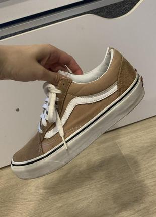 Vans кеды, коричневые кеды кроссовки vans, vans old school6 фото