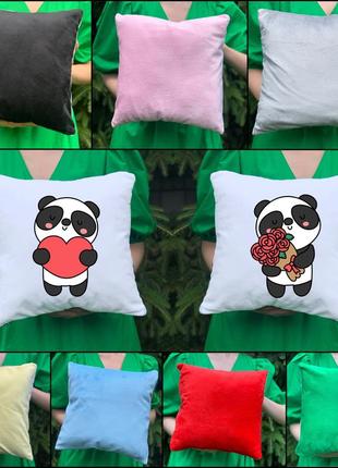 Подушки парные с принтом - панда