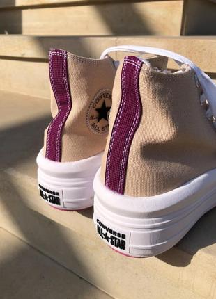 Женские кеды converse chuck taylor move high beige6 фото