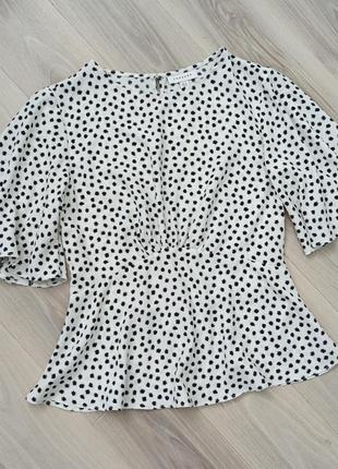 Блуза с вырезом на спине и рукава-воланы topshop размер s1 фото