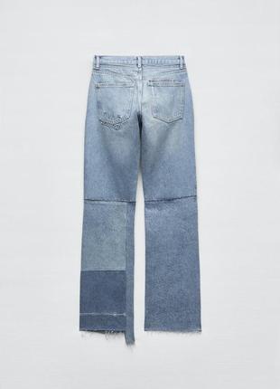 Джинси zara trf bootcut low rise у стилі печворк4 фото