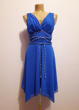 Коктейльна нарядна сукня сітка з асиметричним низом1 фото