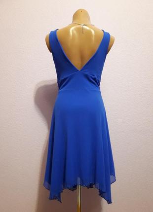 Коктейльна нарядна сукня сітка з асиметричним низом4 фото